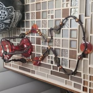 Vintage Artisan Bronze pendant necklace